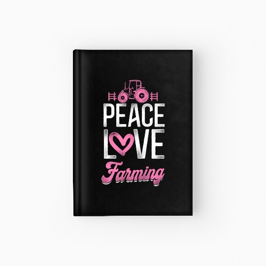Farming Farmer Girl Tractor Hardcover Journal