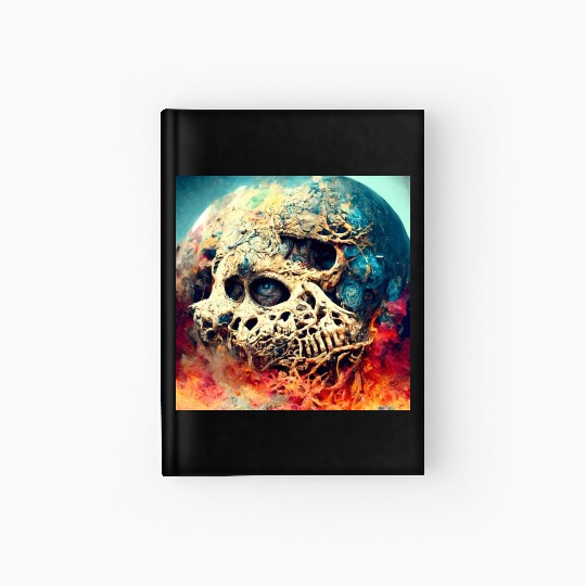 Extremely Realistic Skull in Abstract Art Hardcover Journal