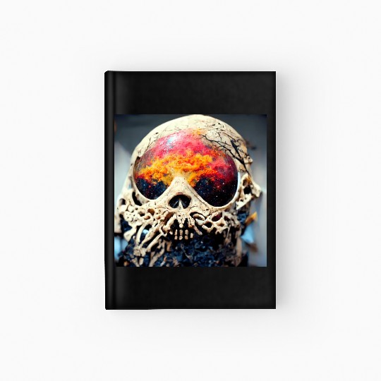 Extremely Realistic Skull in Abstract Art Hardcover Journal