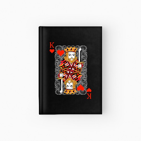 King of Hearts Blackjack Cards Poker 21 K Couple M Hardcover Journal
