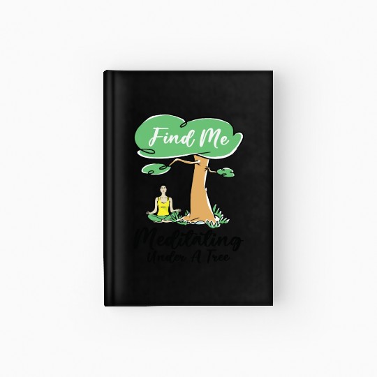 Serenity Meditating Nature Fan Spiritual Yoga Hardcover Journal