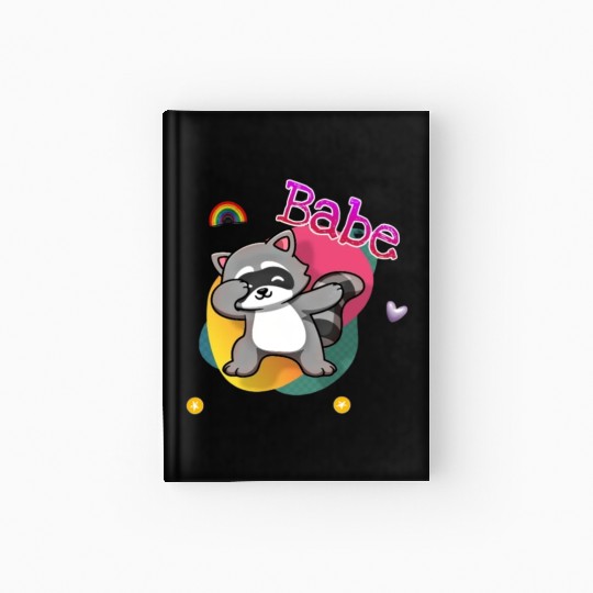 baby raccoon Hardcover Journal