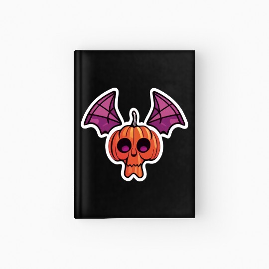 Bat Pumpkin Halloween Hardcover Journal