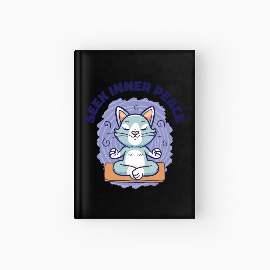 Serenity Cat Yoga Cat Owner Meditation Yoga Fan Hardcover Journal