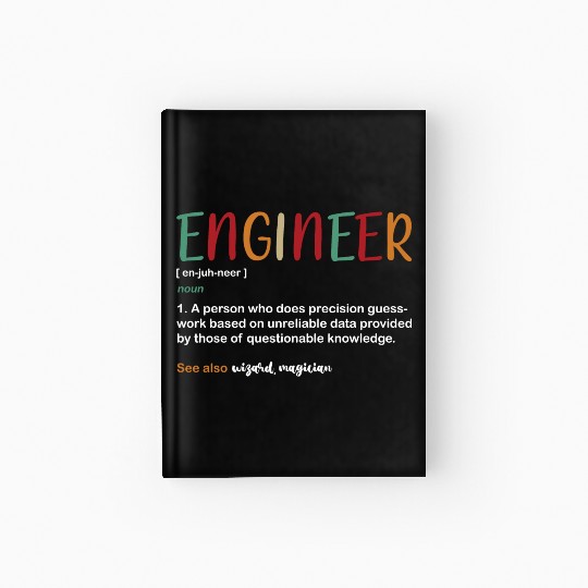 Funny College Student Engineer Definition Hardcover Journal