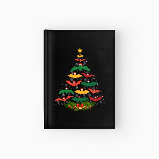 Family Matching Christmas Pajama Bat Xmas Tree Hardcover Journal