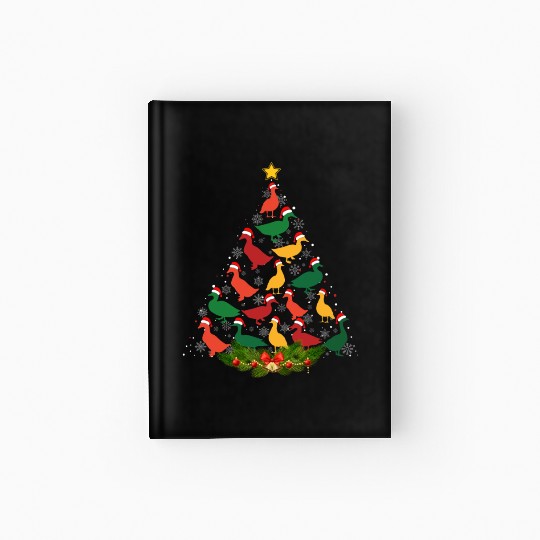 Family Matching Christmas Pajama Duck Xmas Tree Hardcover Journal