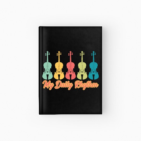Daily Rhythm Orchestra Music Instrument Violinist Hardcover Journal