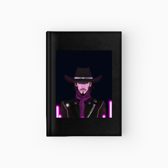 Goth Synthwave Outrun Goth Cowboy Hardcover Journal