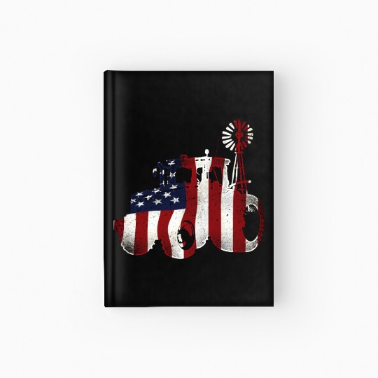 Farming Farmer American Flag Us Hardcover Journal