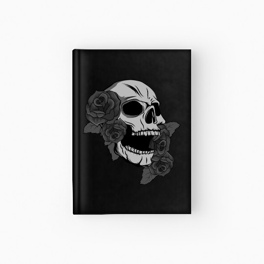Black Skull Roses Aesthetic Goth Gothic Hardcover Journal