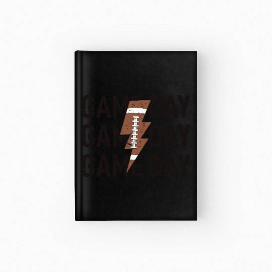 Game Day Football Distressed Lightning Bolt Hardcover Journal