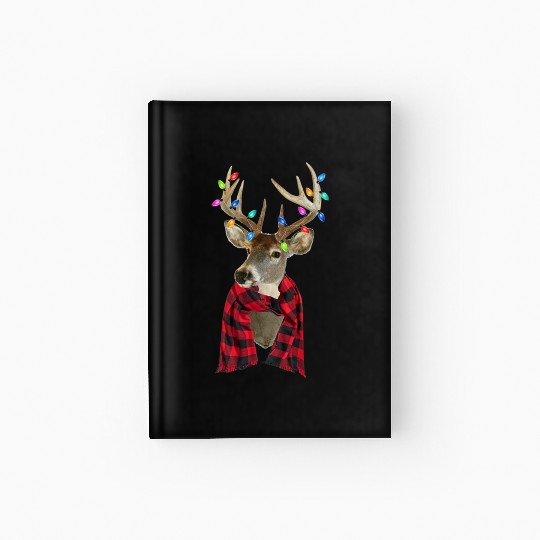 Reindeer Plaid Deer Buffalo Holiday Christmas Hardcover Journal