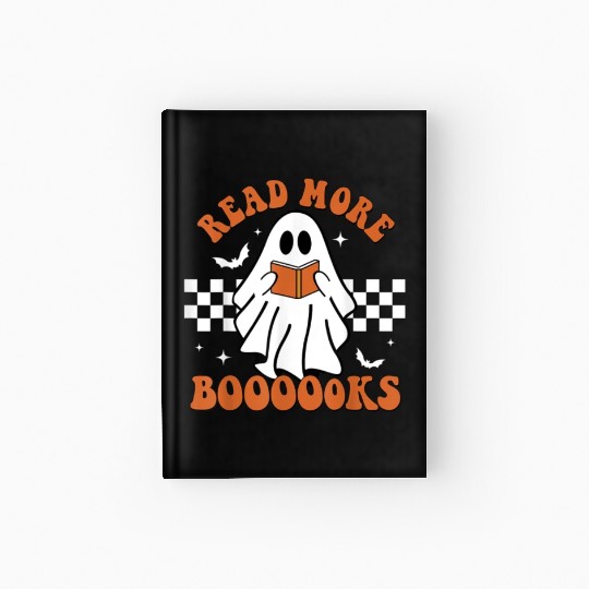 Cute Booooks Ghost Read More Books Funny Teacher Hardcover Journal