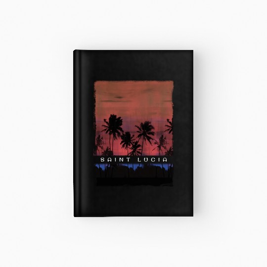 St Lucia Caribbean Vacation Souvenir Palm Tree Hardcover Journal