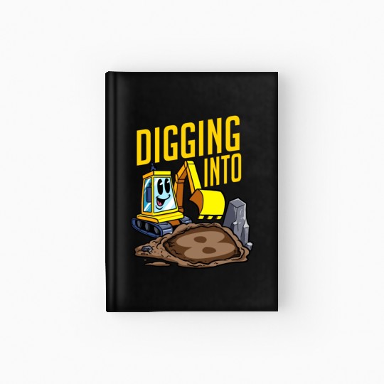 Excavator Driver Digging Into 8 Birthday Excavator Hardcover Journal
