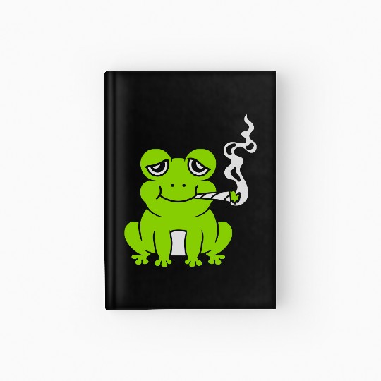 weed joint frog stoned Hardcover Journal
