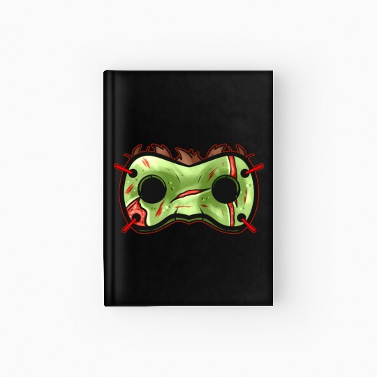 Green Rotten Zombie Mask Costume for Halloween Hardcover Journal