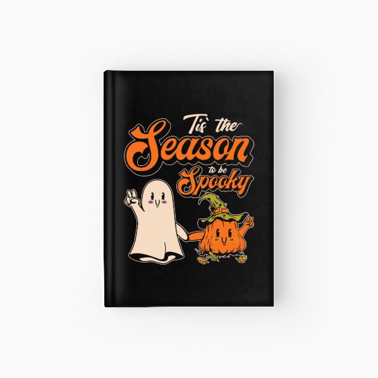 Cute Spooky Pumpkin Ghost Halloween Season Hardcover Journal