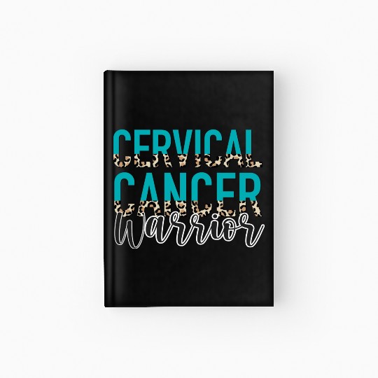 Cervical Cancer Awareness Month Warrior Teal White Hardcover Journal