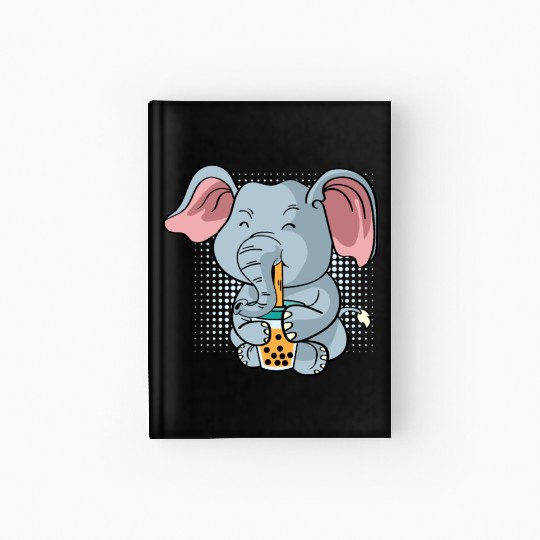 Elephant Bubble Tea Zookeeper Gift Hardcover Journal