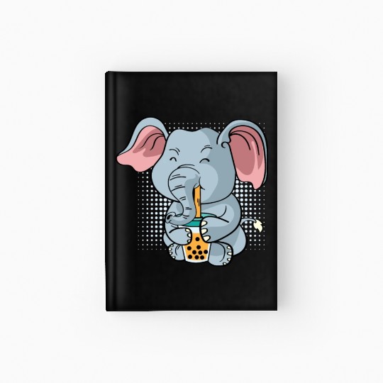 Elephant Bubble Tea Zookeeper Gift Hardcover Journal