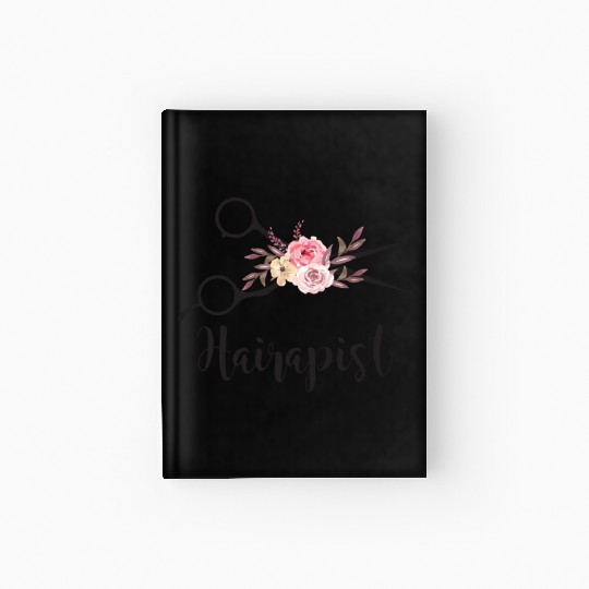 Hairapist Funny Flower Scissor Hairstylist Girls Hardcover Journal