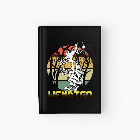 Vintage Folk Wendigo Halloween Cryptid Monster Hardcover Journal