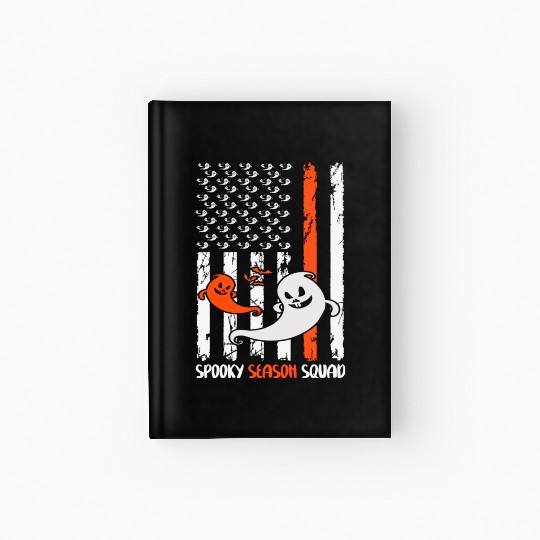 Groovy Halloween Spooky Season Squad US Flag Hardcover Journal