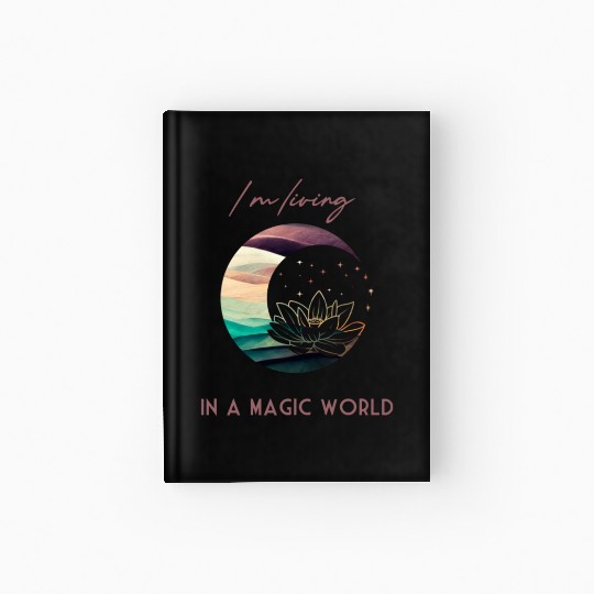 Magic Spiritual Desert Moon Water Lily Hardcover Journal