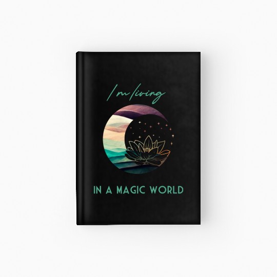 Magic Spiritual Desert Moon Water Lily Hardcover Journal