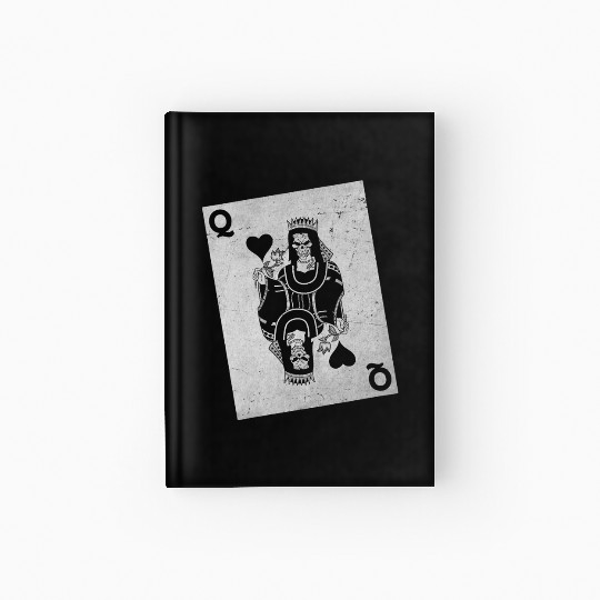 Womens Skeleton Queen Playing Card Gambling Hallow Hardcover Journal