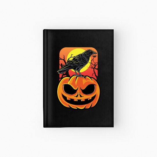 Crow Halloween Bird Watcher Gift Hardcover Journal