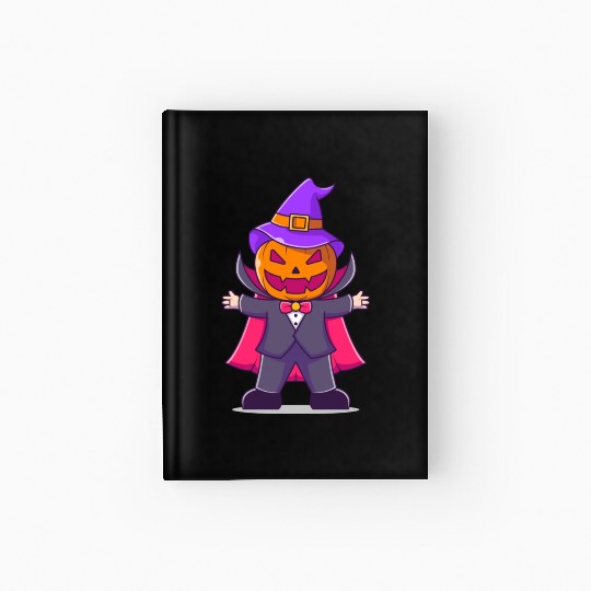 Vampire With Pumpkin Head - Halloween Hardcover Journal