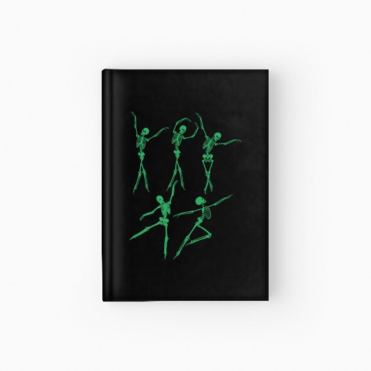 Green Dancing Skeleton Hardcover Journal