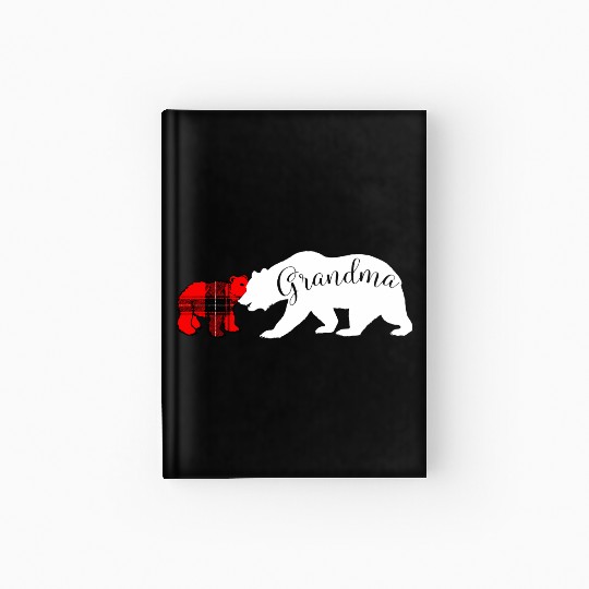 Grandma Bear Red Plaid Cub Mom Christmas Ladies Hardcover Journal