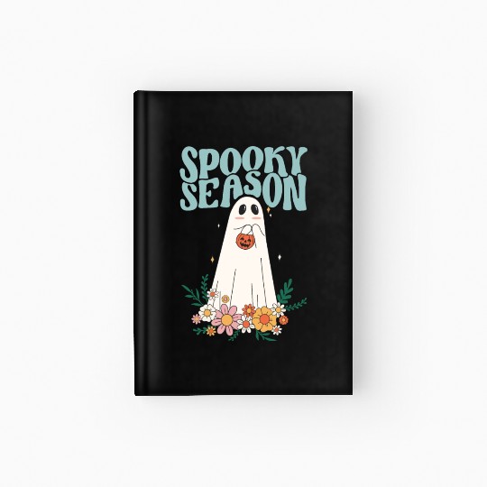 Funny Floral Ghost Halloween Spooky Season Hardcover Journal