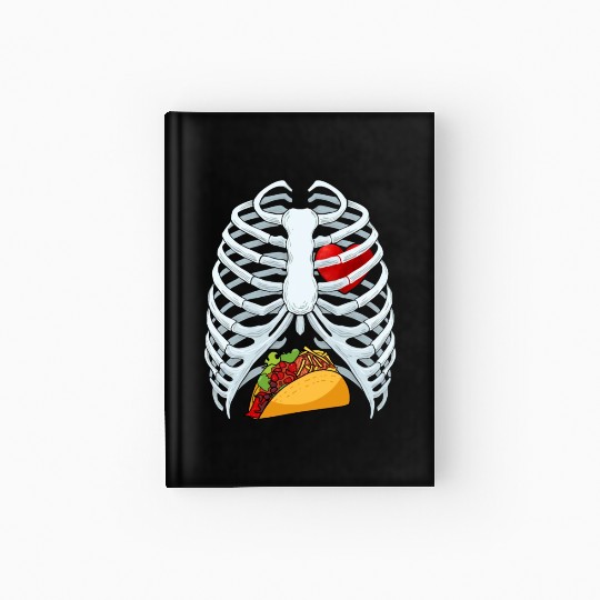 Funny Taco Skeleton Rib Cage Dad Halloween Costume Hardcover Journal