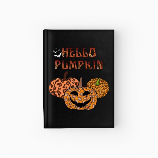 Leopard Halloween pumpkin Hardcover Journal