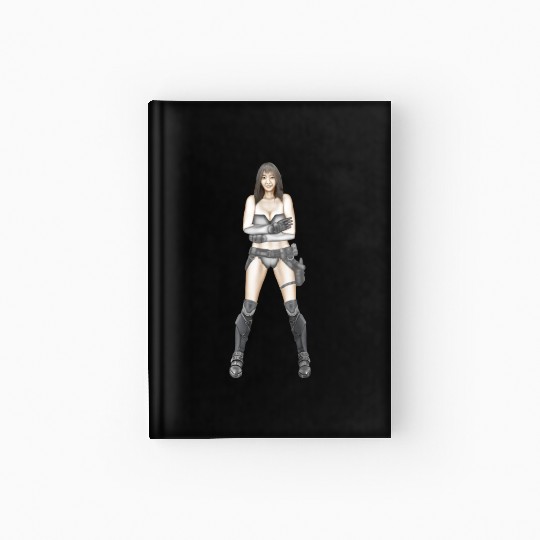 Illustration Logo - Cyberpunk Girl Hardcover Journal