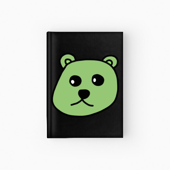 green teddy bear Hardcover Journal