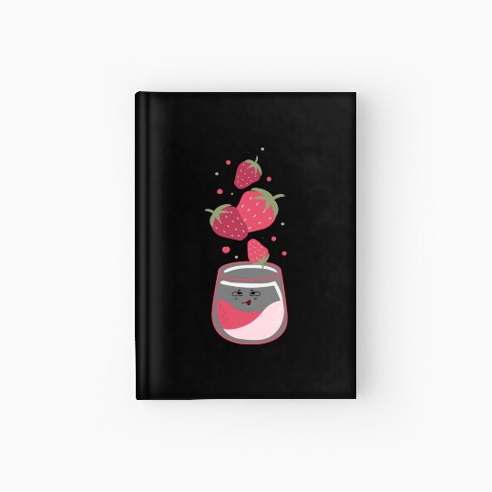 Delicious Strawberry juice Hardcover Journal