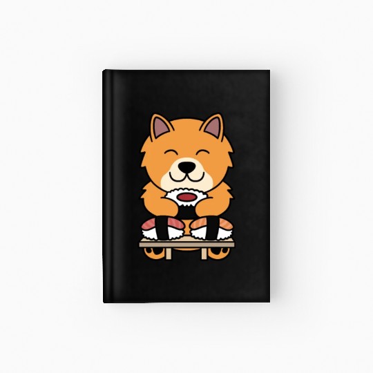 Sushi Lover Pomeranian Hardcover Journal
