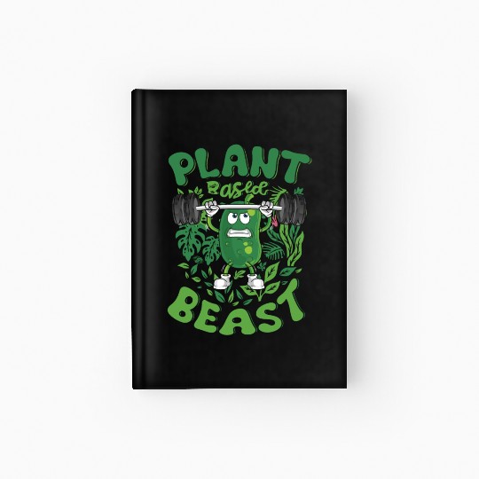 Plant Based Beast Vegetarian Vegan Cucumber Hardcover Journal