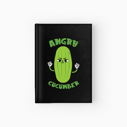 Angry Cucumber Vegetarian Vegetable Veggies Vegan Hardcover Journal