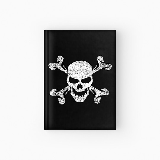 Plain Vintage Skull And Crossbones Hardcover Journal