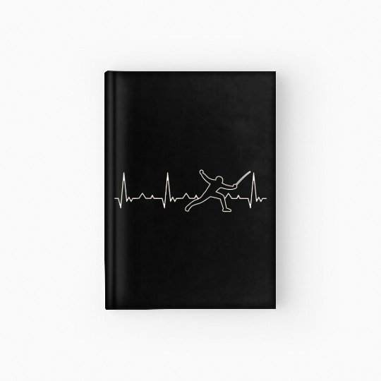Fencing. Heart. Love. EKG. Pulse. Beat. Hardcover Journal