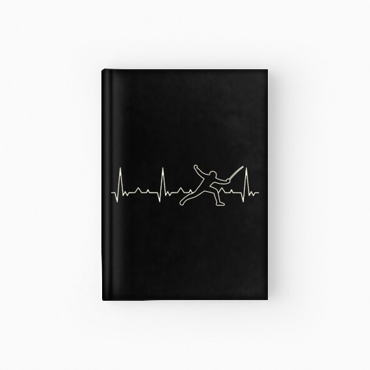 Fencing. Heart. Love. EKG. Pulse. Beat. Hardcover Journal