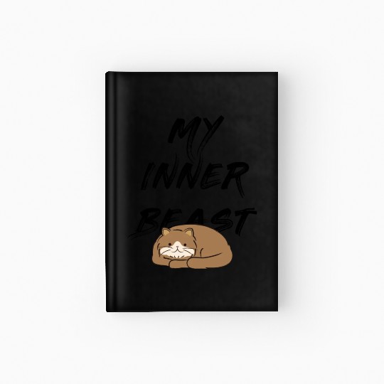 My inner beast quotes with cute cat sleeping Hardcover Journal