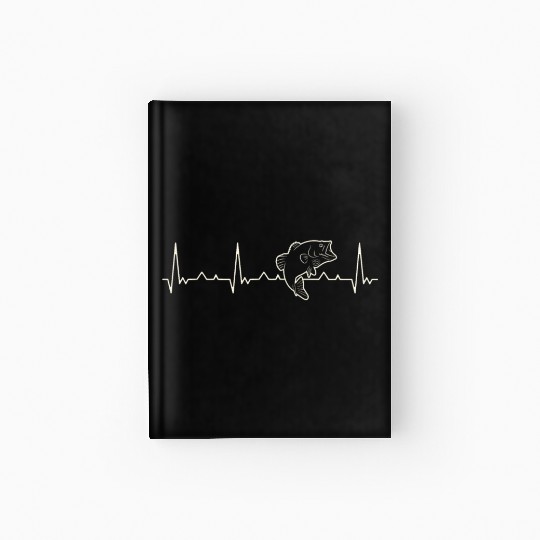 Fish Jumping. Heart. Love. EKG. Pulse. Beat. Hardcover Journal